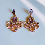 Magenta Rhinestones Earrings