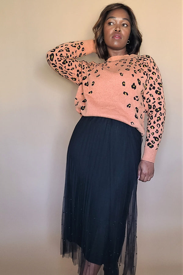 Slouchy Leopard Pullover