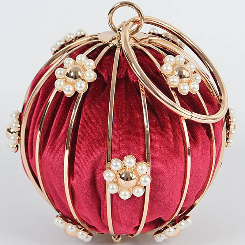 Luxe Globe Structured Pearl Clutch