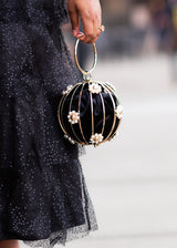 Luxe Globe Structured Pearl Clutch